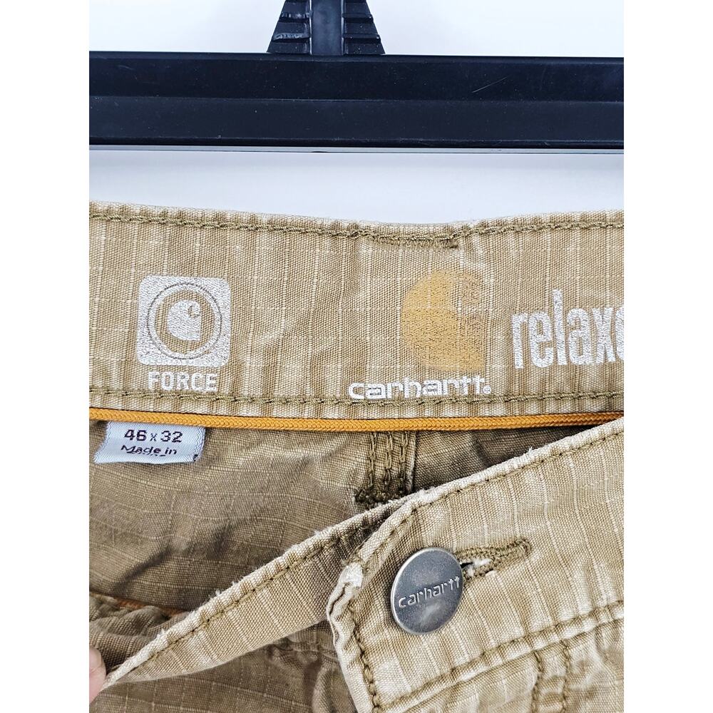 CARHARTT Force Tappen Relaxed Fit Cargo utility Work Pant Yukon Tan 46 x32 3768 - Picture 4 of 11